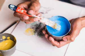 Mix Powder Paint Until Smooth
